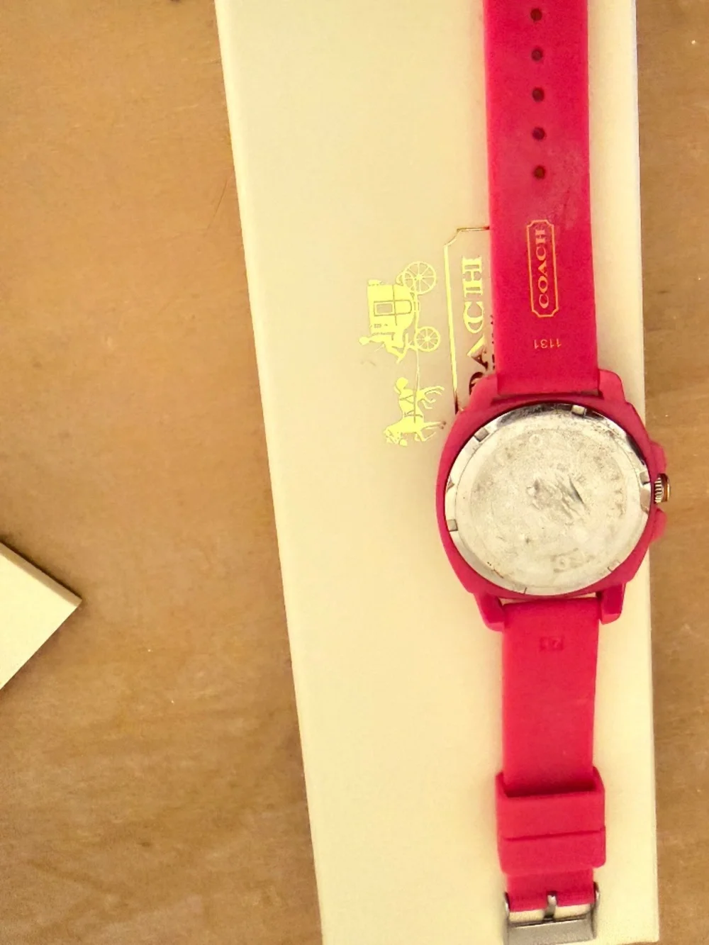 Coach EST. 1941 Pink Signature C Silicone Strap Quartz Watch w/ Box New NOS